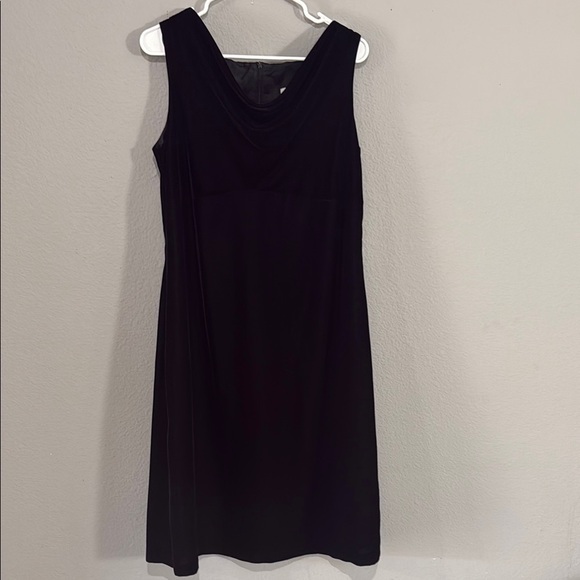 Vintage Dresses & Skirts - Vintage Black Sheath velvet babydoll Midi Dress cowl neck Sleeveless